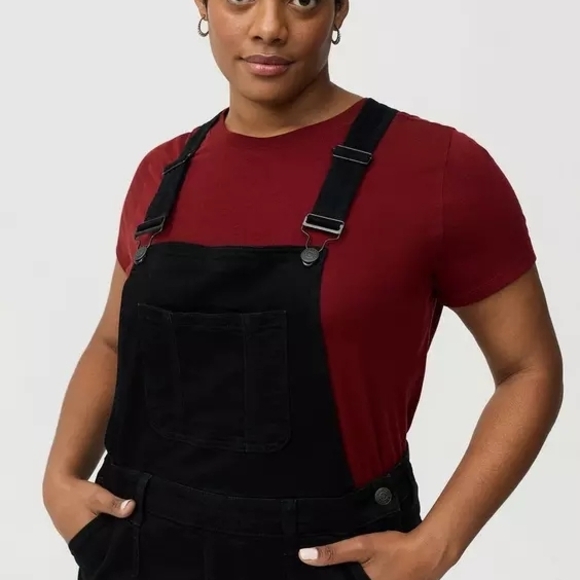 NWT Torrid Black Wide-Leg Denim Overall- Size 16R - Picture 2 of 14